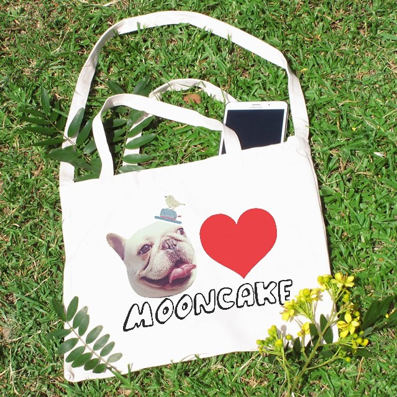 MoonCake horizontal canvas bag - Clutch Bags - Cotton & Hemp 