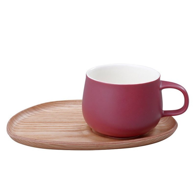 FIKA 小輕食木製杯盤組 - 紅 - 茶壺/茶杯/茶具 - 其他材質 