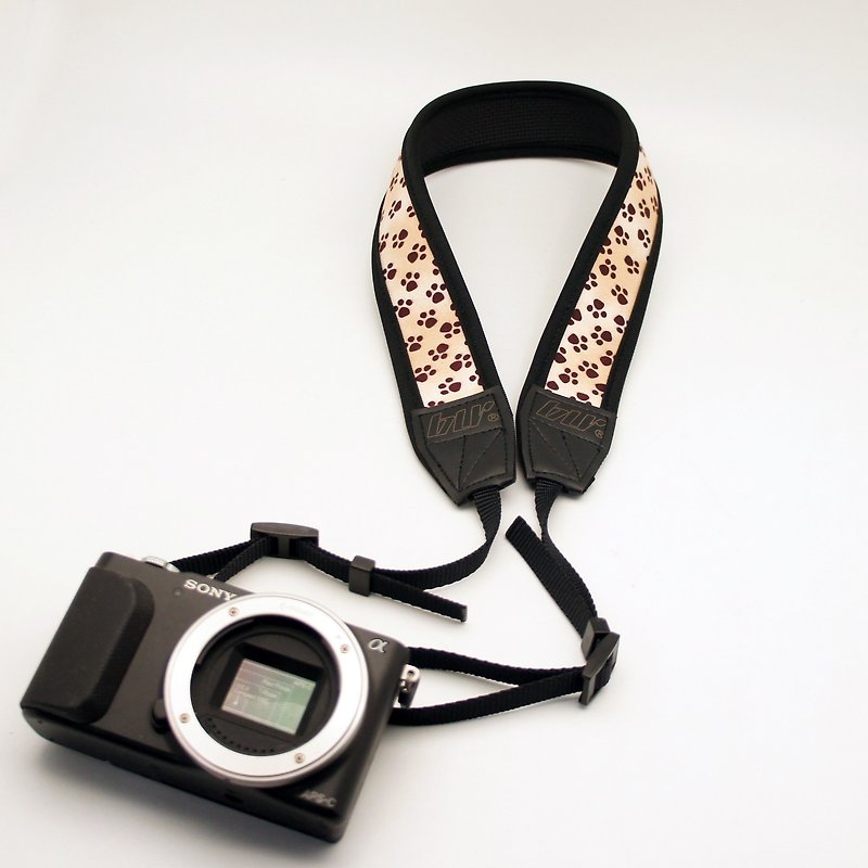 BLR Handmade Neoprene Camera strap [ Dog footprints ] - กล้อง - วัสดุอื่นๆ สีทอง