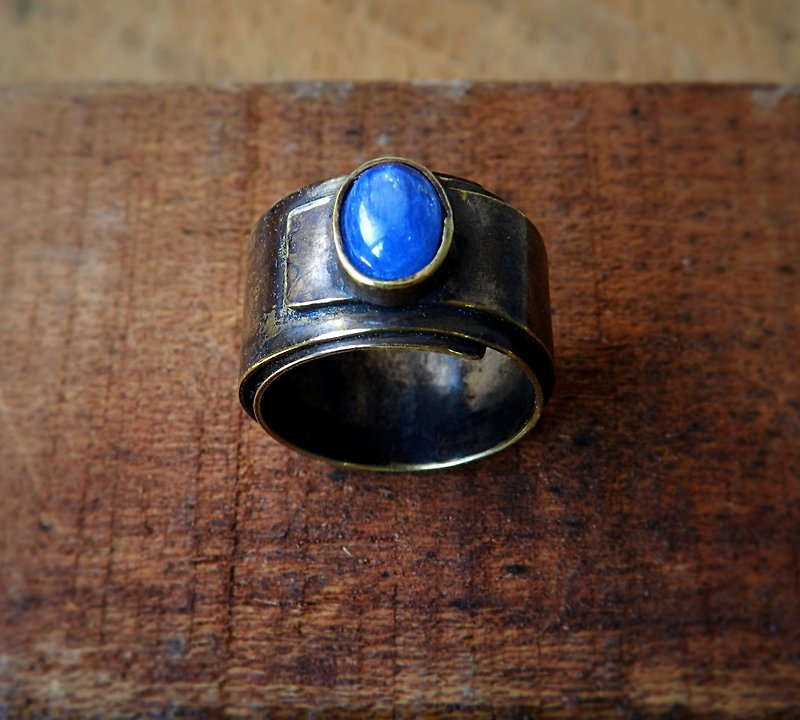 Loose brocade - Couples' Rings - Gemstone Blue