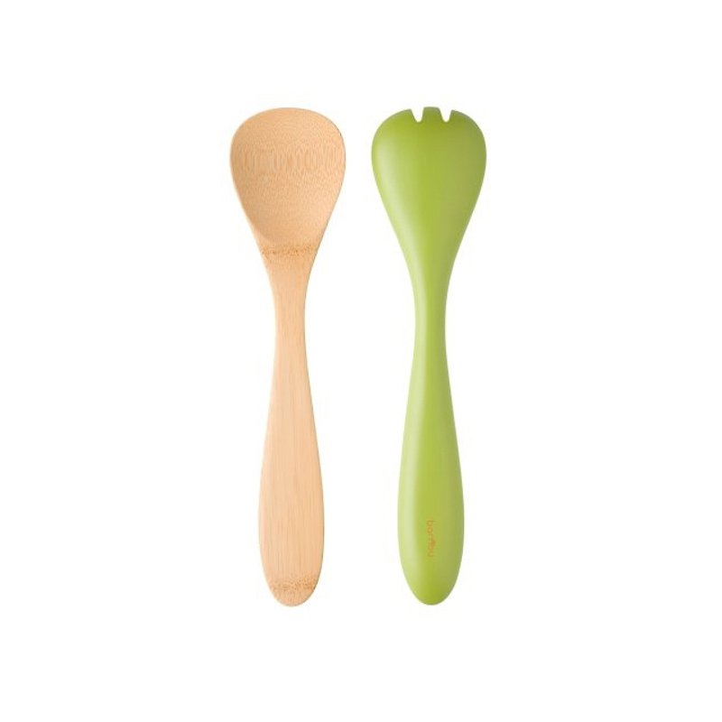 Bambu │ bamboo salad fork spoon set - Cutlery & Flatware - Bamboo Brown