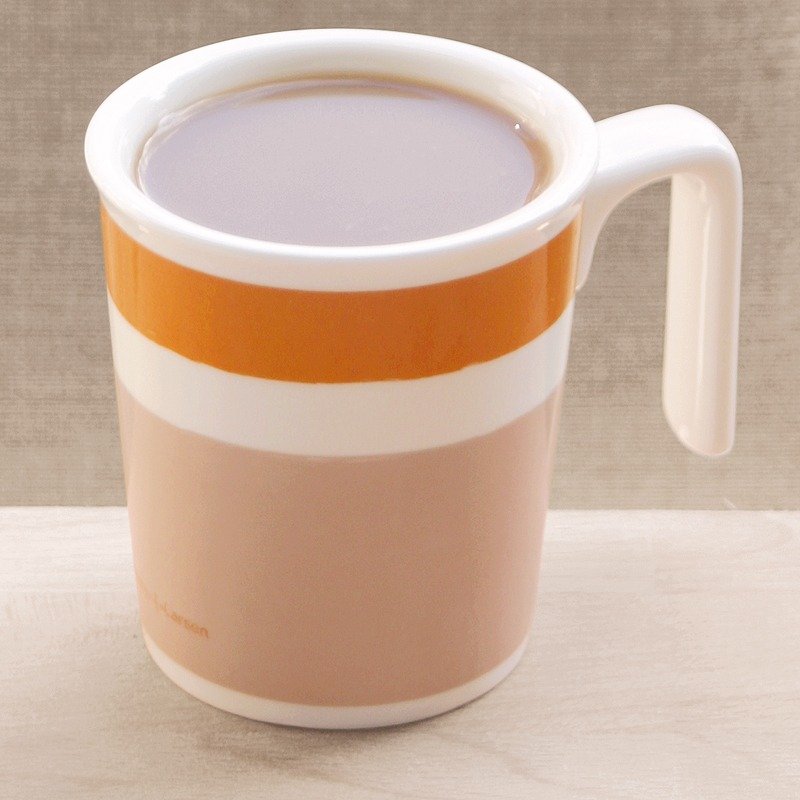 Cappuccino mug kiss (primary system) - แก้วมัค/แก้วกาแฟ - เครื่องลายคราม สีส้ม