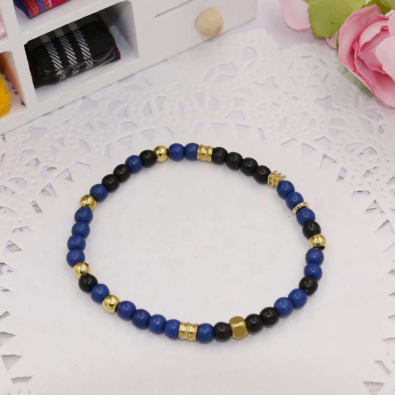* Poof Princess sugar - simple pure brass stone beads bracelet D - Bracelets - Other Materials 