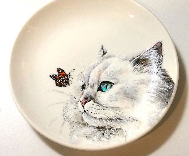 壁掛け飾り皿・デザート皿シリーズ ペルシャ猫のやさしさ - ショップ ...