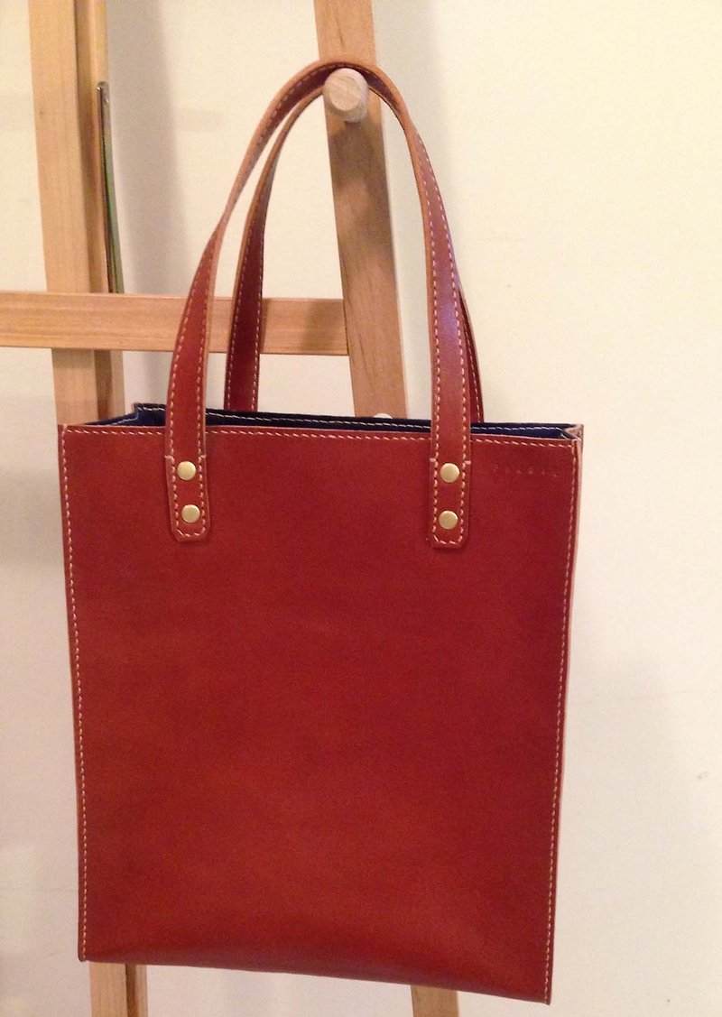 Japanese Tote Bag - Early Autumn Caramel Brown - กระเป๋าถือ - หนังแท้ สีนำ้ตาล
