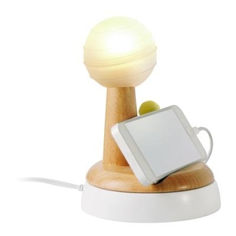 Vacii LightStationコンテキストランプ/ナイトライト/ベッドサイドランプ/充電ドック - 照明・ランプ - 木製 ホワイト