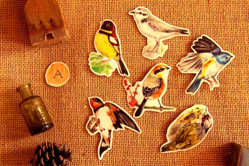 野鳥は防水ステッカーグループ/ Aを塗装しました - ステッカー・シール - 防水素材 