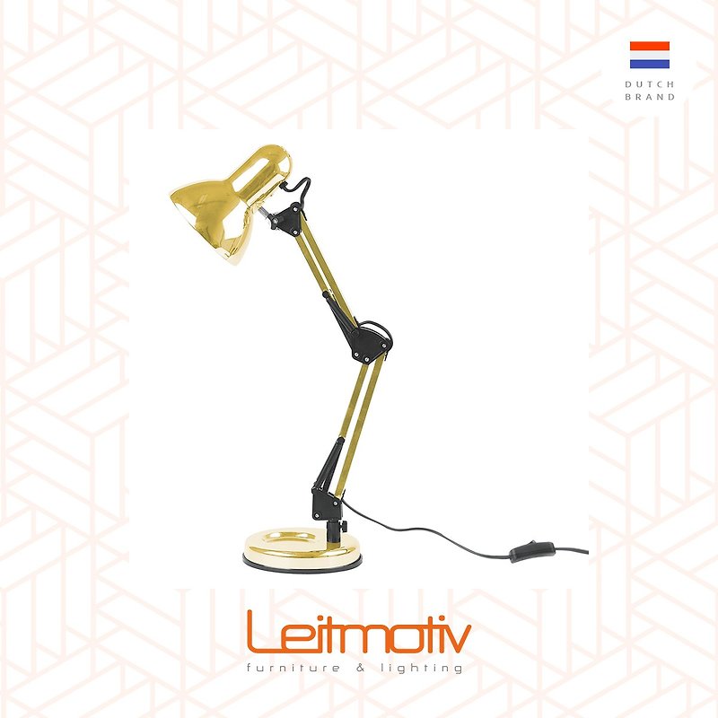 Leitmotiv desk lamp HOBBY steel Gold - โคมไฟ - โลหะ สีทอง