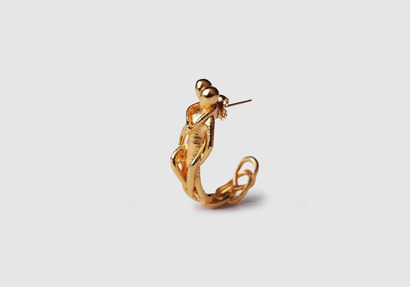 [Seasonal sale] 2gether 24K gold hand-plated earrings - ต่างหู - วัสดุอื่นๆ สีทอง