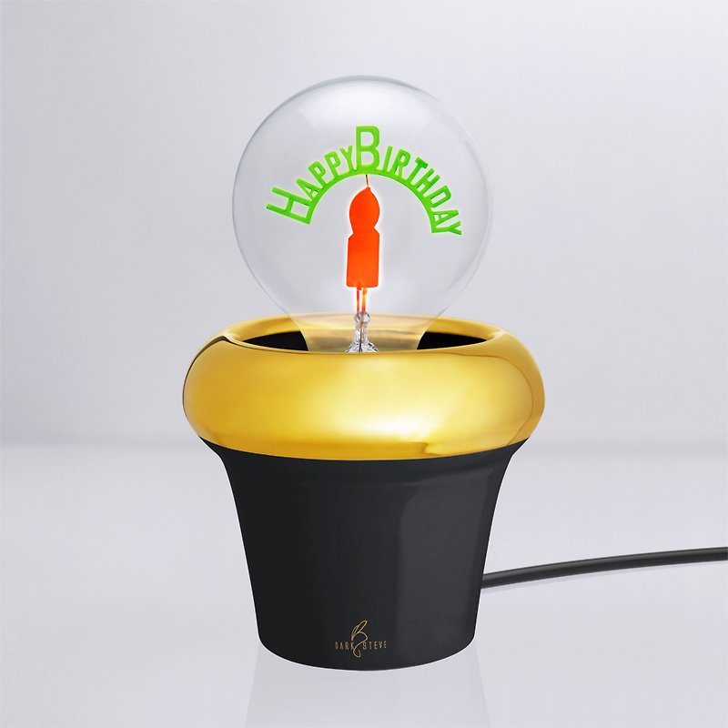 盆栽小夜燈 - 含 1 個 生日快樂球燈泡 Edison-Style 設計師燈泡 - 燈具/燈飾 - 其他材質 白色