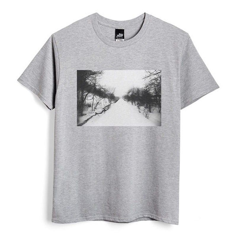 Path - dark gray Linen- neutral T-shirt - Men's T-Shirts & Tops - Cotton & Hemp Gray
