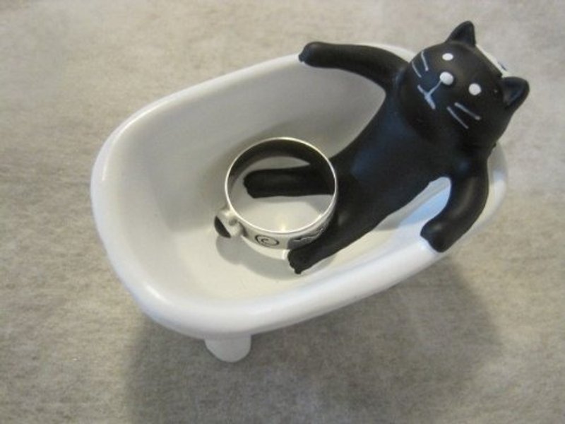 おふろこもの入れ「ねこ/CAT」療癒係 貓咪泡湯小物置放器 - 居家收納/收納盒/儲物盒 - 其他材質 白色
