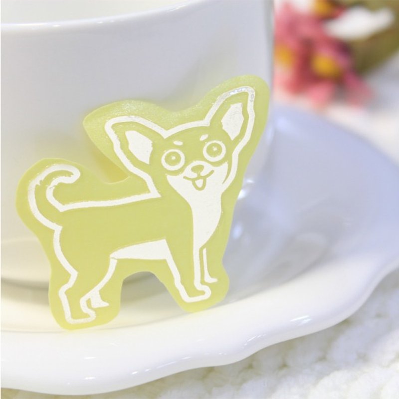 [Reflective pet sticker] Chihuahua. Cute dog haunt. Design sticker. Hairy gift. NINKYPUP - Stickers - Paper White