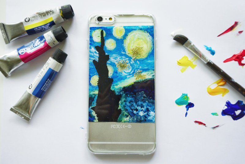 [油畫乾花系列- Starry Night (Vincent)]手機殼 iphone 5/5s/SE/6/6s/6 plus/6s plus/7/7plus/Samsung S4/S5/S6/S6Edge/S7/S7Edge/Note3/Note4/Note5 - 手機殼/手機套 - 矽膠 