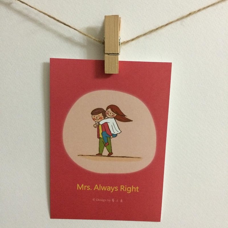 "Art Fish" Mrs. Always Right Card Postcard--C0074 - การ์ด/โปสการ์ด - กระดาษ สึชมพู