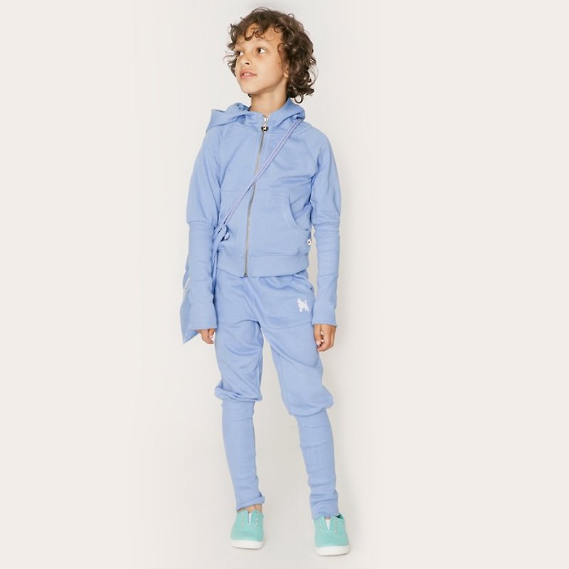 【Swedish children's clothing】Organic cotton whole coat and pants 3 years old to 12 years old 【without bag】 Sky blue - Coats - Cotton & Hemp Blue