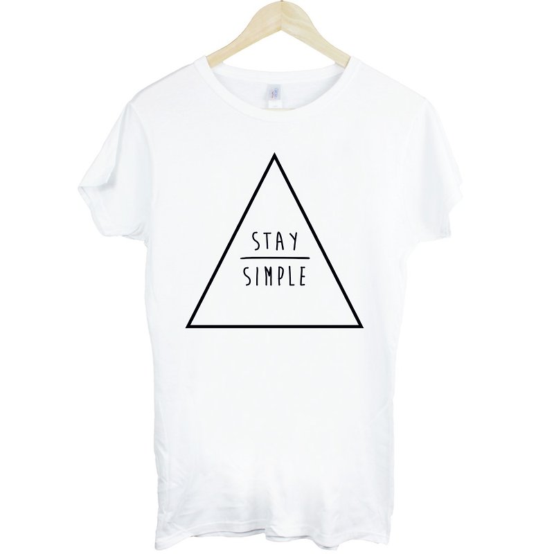 STAY SIMPLE-Triangle Short Sleeve T-shirt for Girls-2 Colors Keep It Simple Triangle Geometric Design Homemade Brand Fashion Round Wenqing Hipster - Women's T-Shirts - Other Materials Multicolor
