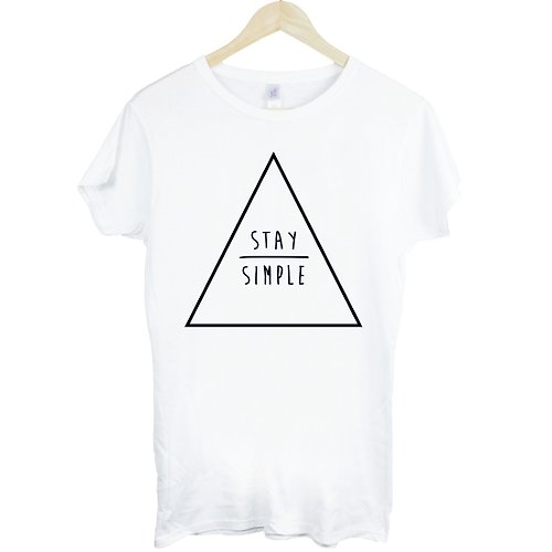 hipster STAY SIMPLE-Triangle女生短袖T恤-2色 保持簡單三角形 幾何 設計 自創 品牌 時髦 圓 文青 Hipster