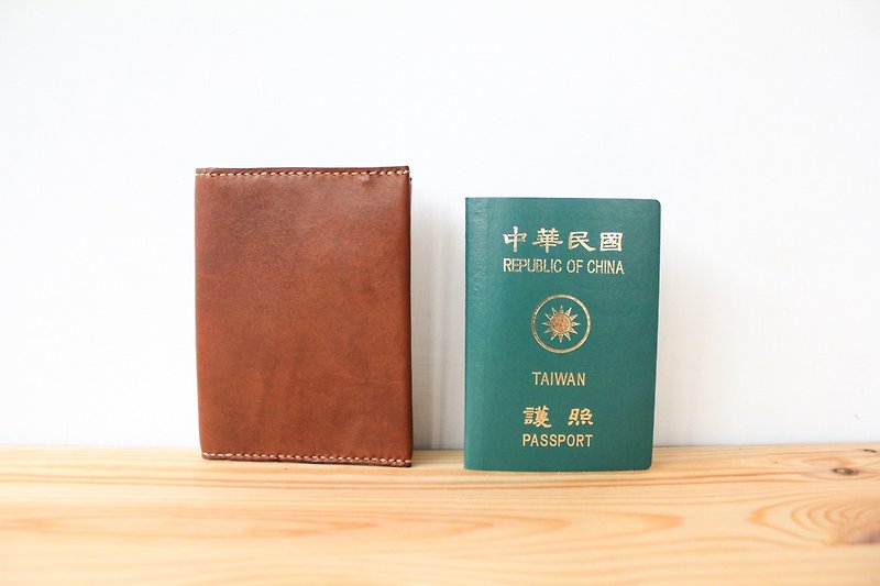 ▎Shekinah▎手作り革 - 多機能パスポートケース - 財布 - 革 ブラウン