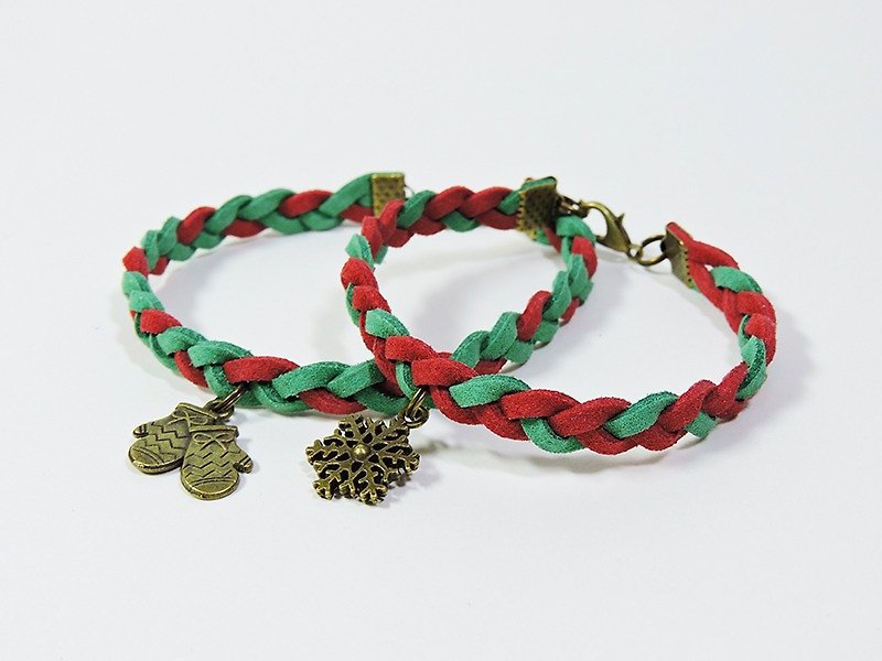 Winter の Love hand-woven bracelets - Bracelets - Other Materials Red