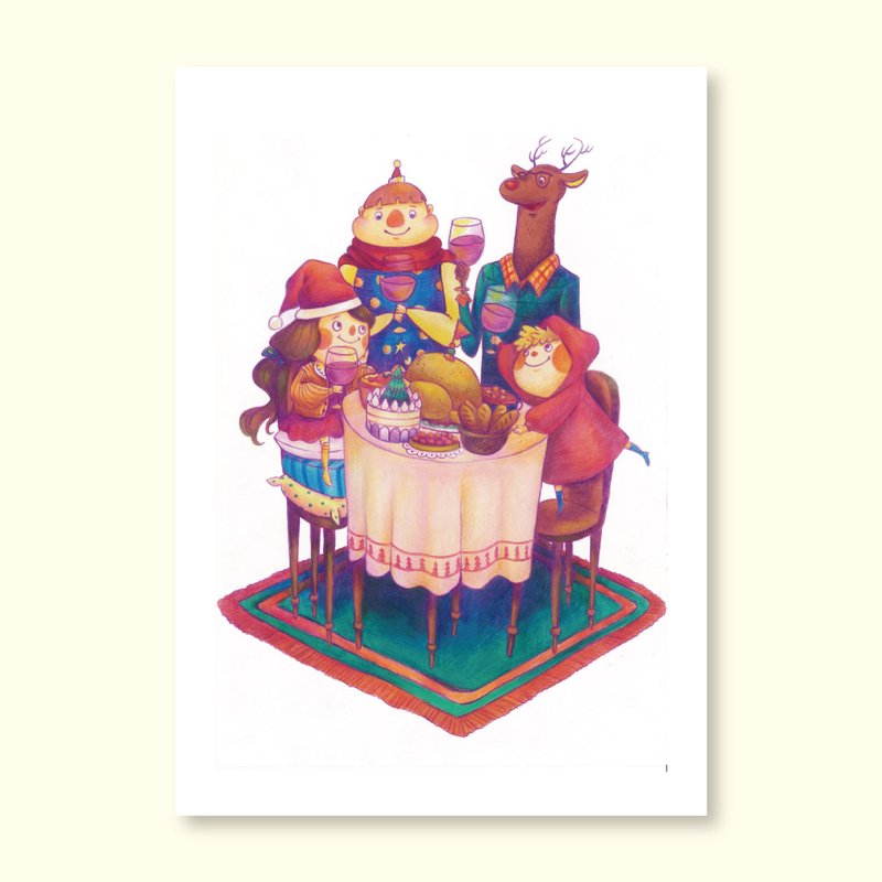 2013 christmas card – 聖誕大餐 明信片 - 卡片/明信片 - 紙 橘色