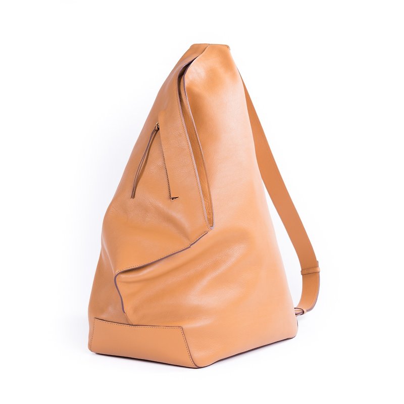 Patina 真皮手工訂製 特別訂製 Anton Bag - กระเป๋าแมสเซนเจอร์ - หนังแท้ สีส้ม