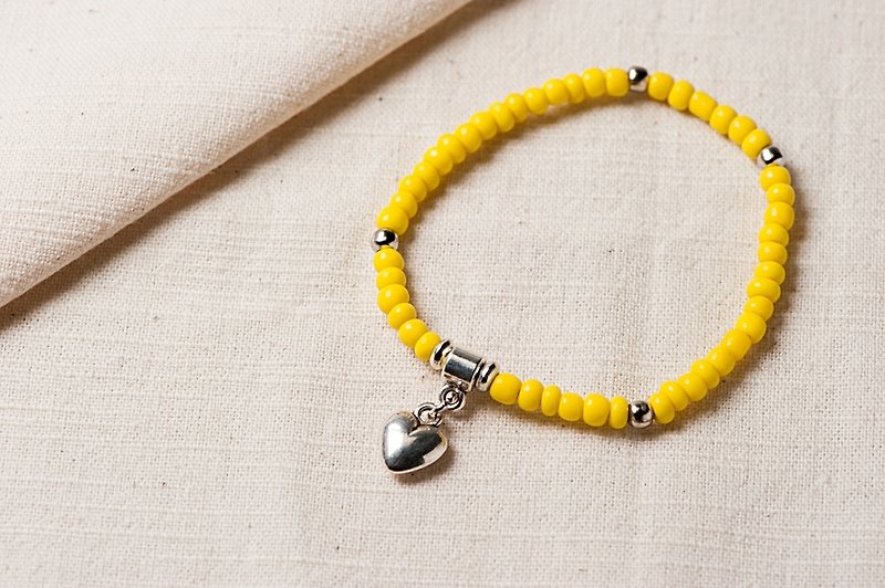 [] Woody'sHandmade simple mood. 4mm with the type of glass bracelets. - Bracelets - Other Materials Yellow