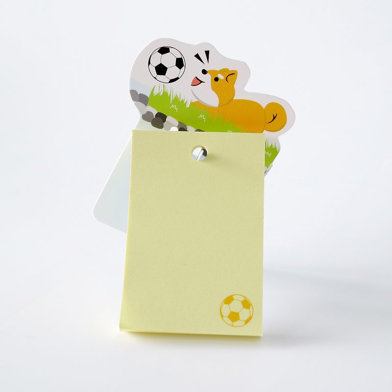 【歐士OSHI】便利貼-足球金狗 (柴犬) - 便條紙/便利貼 - 塑膠 橘色