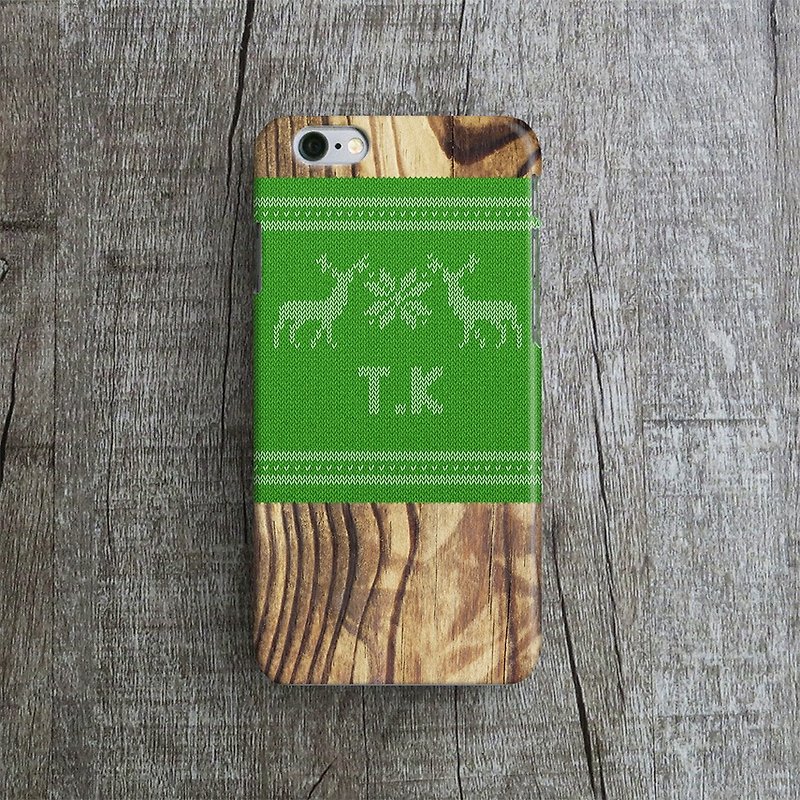 Personalized, Xmas Woody Wooly, - Designer iPhone Case. Pattern iPhone Case. - Phone Cases - Plastic Green