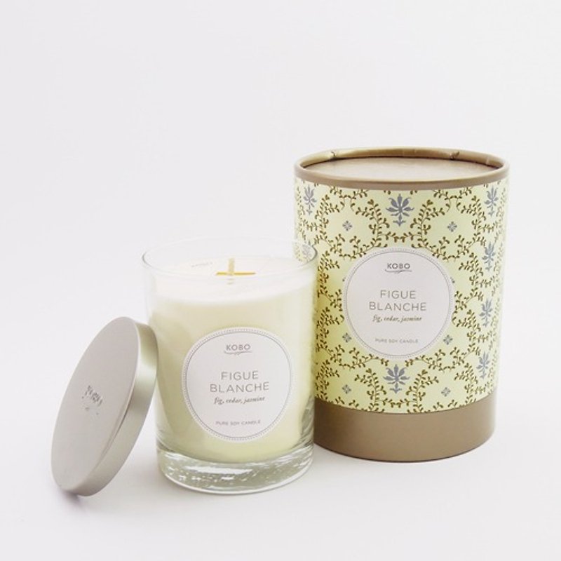 【KOBO】American Soybean Essential Oil Candle-Pure Fig (330g/Can burn 80hr) - Candles & Candle Holders - Wax Yellow
