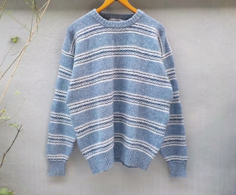 其他材質 毛衣/針織衫 藍色 - FOAK古著 紐約雪花毛衣