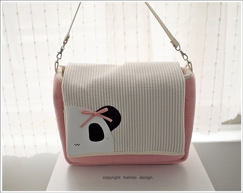 hairmo. Panda bimirror dorsal camera bag (pink) - can be mounted EP.GF.NEX series - กระเป๋ากล้อง - ผ้าฝ้าย/ผ้าลินิน สึชมพู