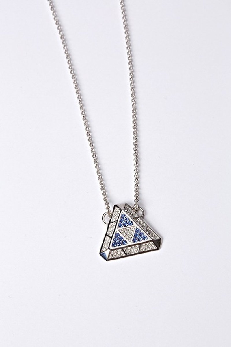 geometric Geometric Pattern Design Series-Swarovski Rhinestone Triangle Necklace - Necklaces - Other Metals Black