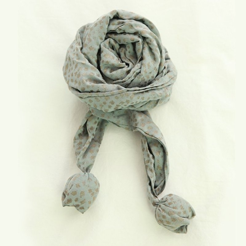 KAKIBABY Patented Natural Persimmon Dyed Fabric-Twist Roll Scarf (Blue) - Bibs - Cotton & Hemp Blue