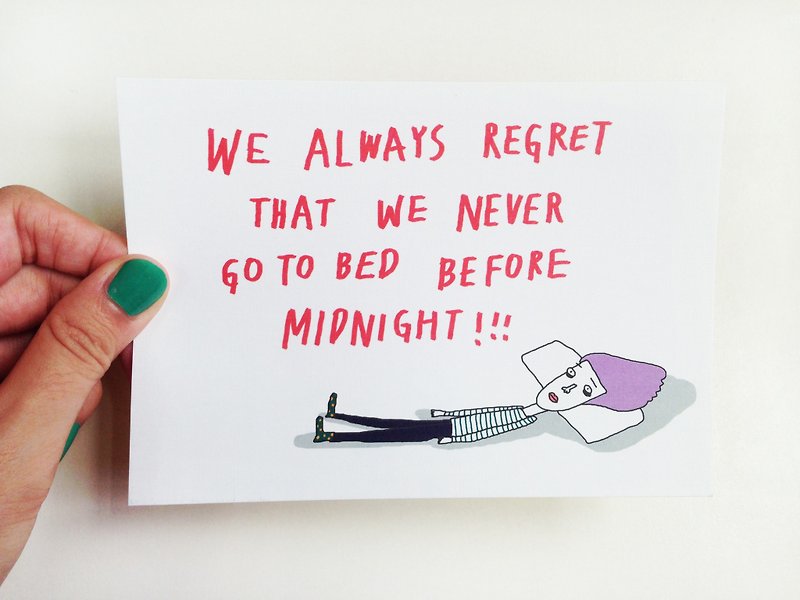 ✿Macaron TOE✿ Sleep Early Today /Postcard - การ์ด/โปสการ์ด - กระดาษ ขาว