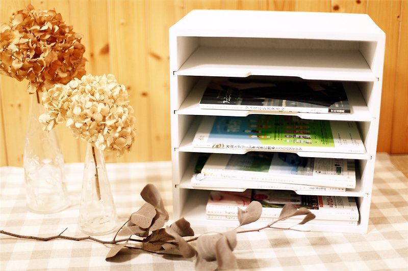 【好日戀物】日雜五層檔案櫃 - 居家收納/收納盒/收納用品 - 木頭 白色