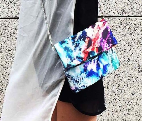 Wahr_rainbow box  clutch / chain bag / shoulder bag/with chain