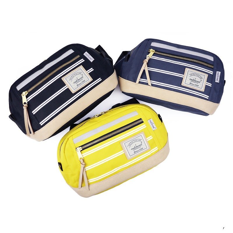 Matchwood Design Matchwood Density Waist Bag Side Backpack Crossbody Bag Chest Bag Striped Yellow/Striped Blue/Striped Black Density 3M Waist Bag - กระเป๋าแมสเซนเจอร์ - วัสดุกันนำ้ หลากหลายสี