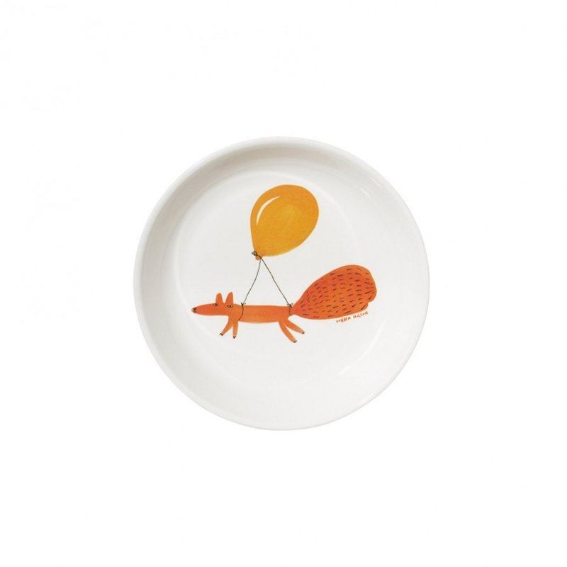 Fox and Balloon Children's Plate | Donna Wilson - Small Plates & Saucers - Other Materials White
