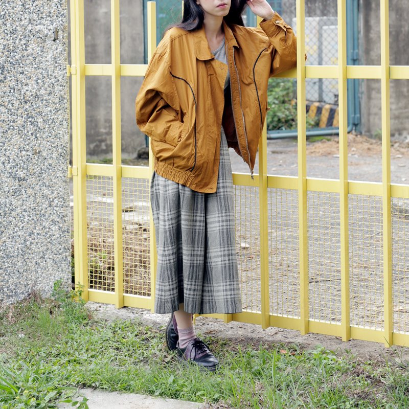 黃褐拉鍊風衣夾克 - 女大衣/外套 - 其他材質 金色
