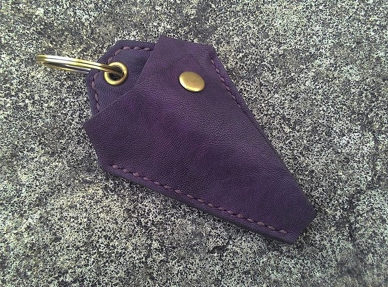 Inclusive-key case/key ring - Keychains - Genuine Leather Purple