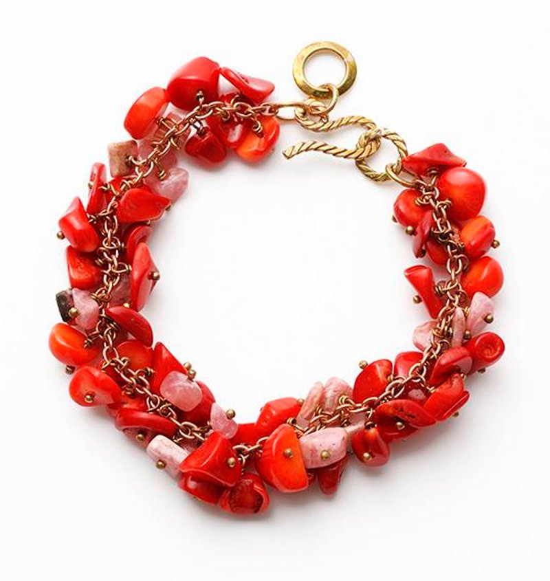 CB5 (coral / Inca Rose) - Bracelets - Other Metals Red