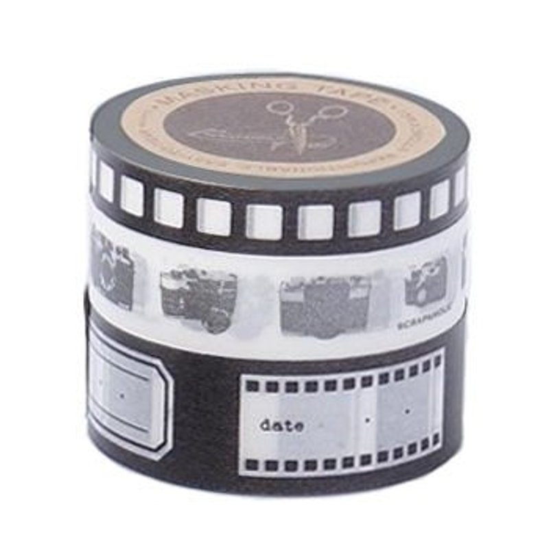 Marks Masking Tape MT和紙膠帶 攝影-金屬黑色(SCH-MKT6-MBK) - Washi Tape - Paper Black