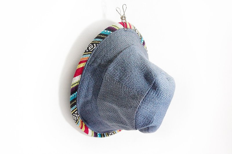 Ethnic hand-woven cotton hat / visor / hat / cap mountaineering - remaining contrasting colors - Hats & Caps - Other Materials Blue