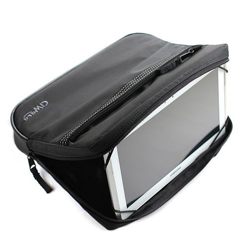 Special protective case for tablet + support rack/trailer/bracket/back pillow frame+computer bag-black - กระเป๋าแล็ปท็อป - พลาสติก สีดำ