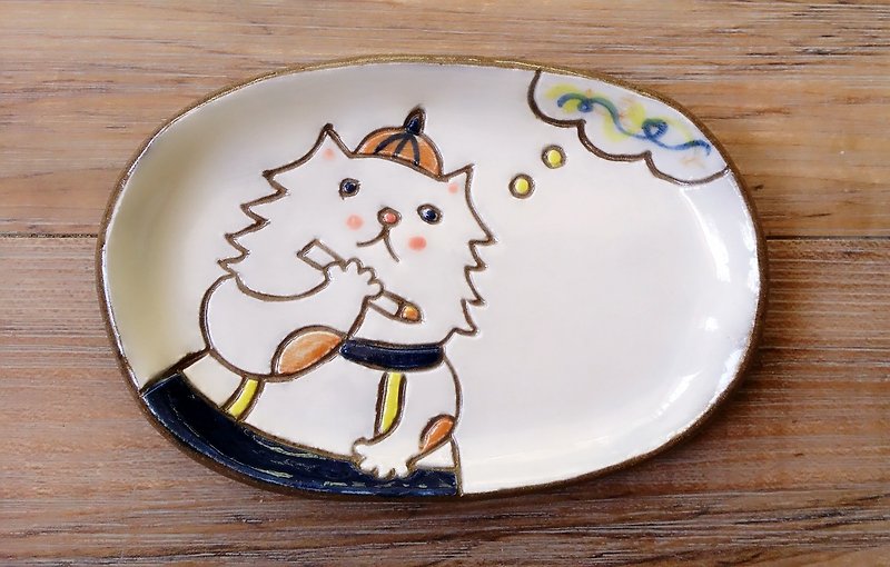 [モデリングディスク] Cat Little Prince  -  Picasso - 小皿 - 陶器 