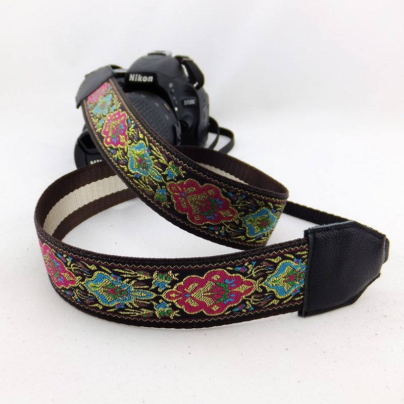 Camera strap can print personalized custom leather stitching national wind embroidery pattern 053 - Camera Straps & Stands - Paper Gold