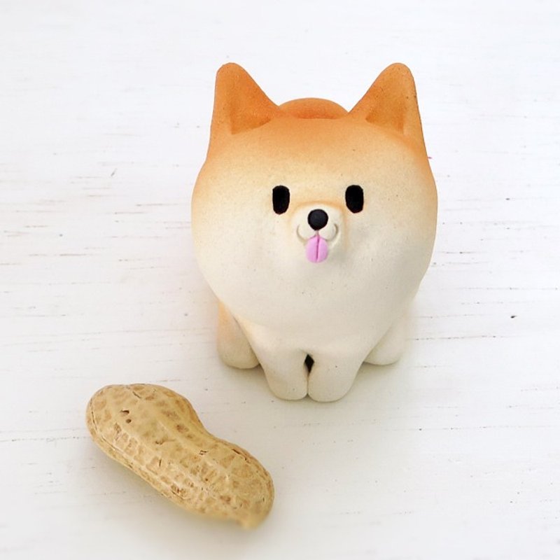 Shiba Inu figurine of Ceramics "The Osuwari Mini shiba 3"  Shiba is Japanese dog - 擺飾/家飾品 - 其他材質 黃色