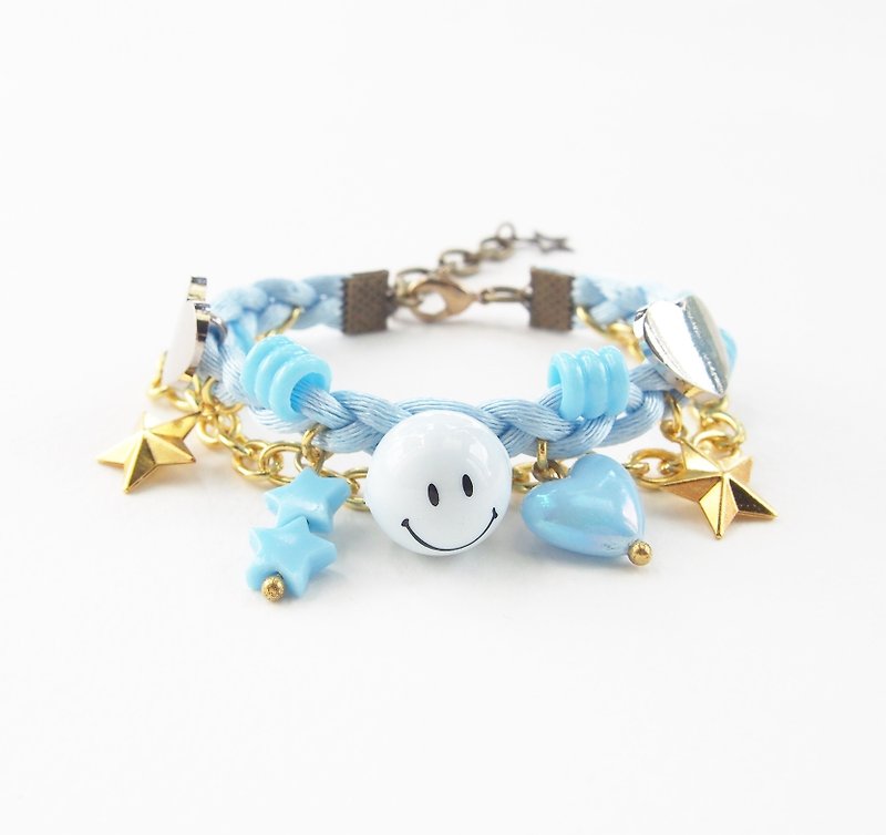 ♥ ELBRAZA ♥ Smiley blue bracelet - 手鍊/手環 - 其他材質 藍色