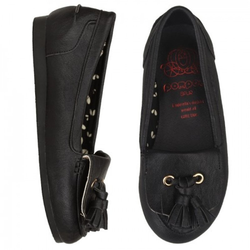 WITH FREE GIFT – SPUR Tassel kid flats 16001 BLACK (Cannot be exchanged) - Other - Faux Leather Black